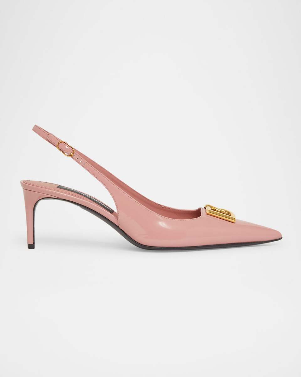 Patent DG Medallion Slingback Pumps